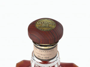 jack daniels single barrel select whiskey and vintage leather notebook 3D Model