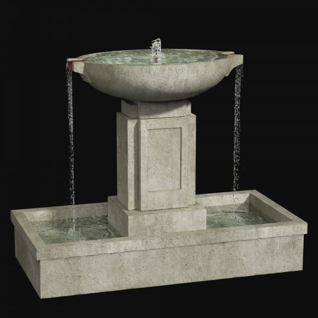 austin fountain by campania international Model 3D .c4d .max .obj .3ds .fbx .stl .blend 