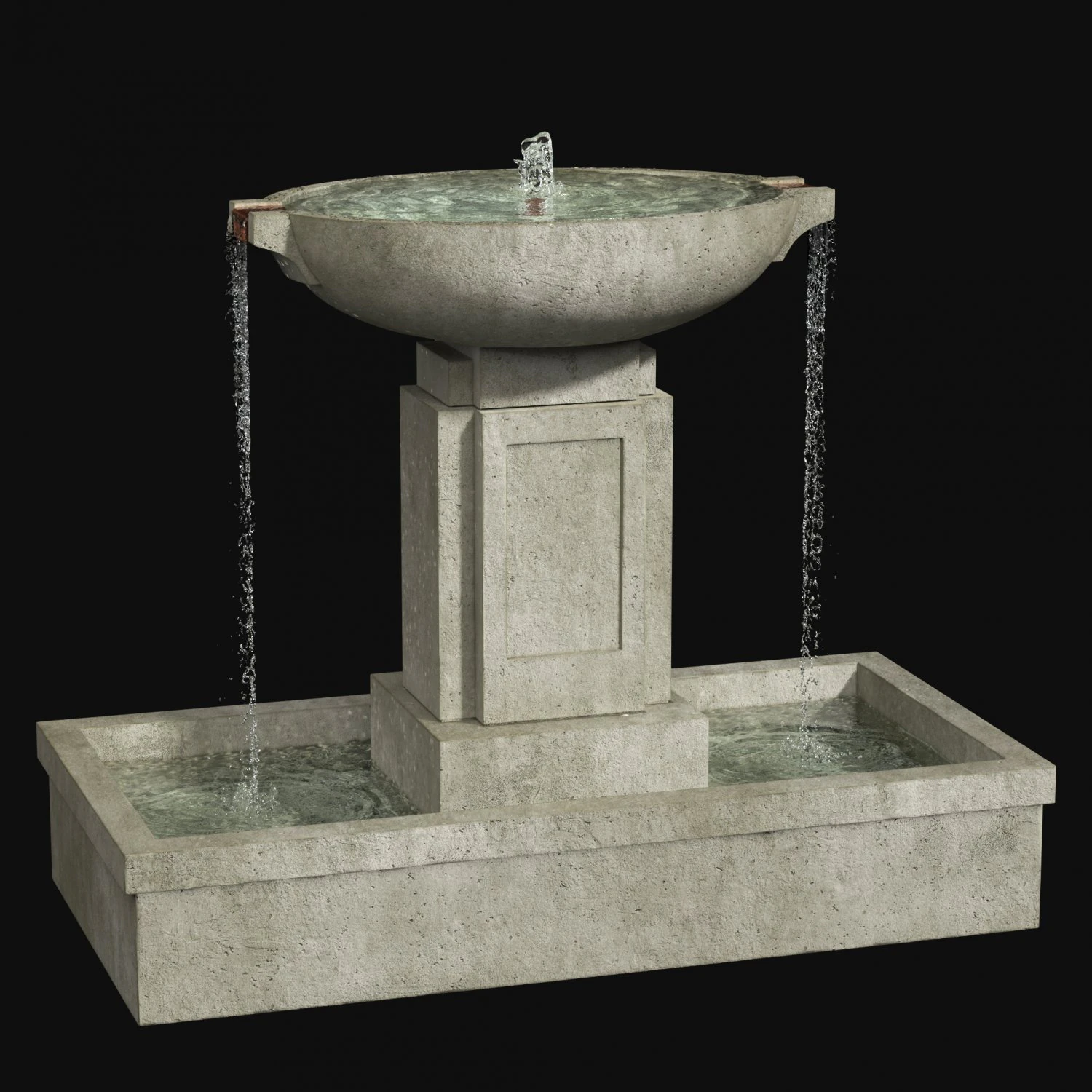austin fountain by campania international 3D Model .c4d .max .obj .3ds .fbx .stl .blend