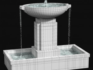 austin fountain by campania international Model 3D