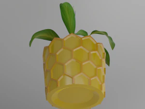 Spathiphyllum in honeycombpot 3D Model