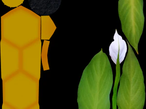 Spathiphyllum in honeycombpot 3D Model