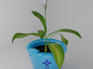 Spathiphyllum in dragonpot Model 3D