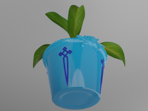 Spathiphyllum in dragonpot Model 3D