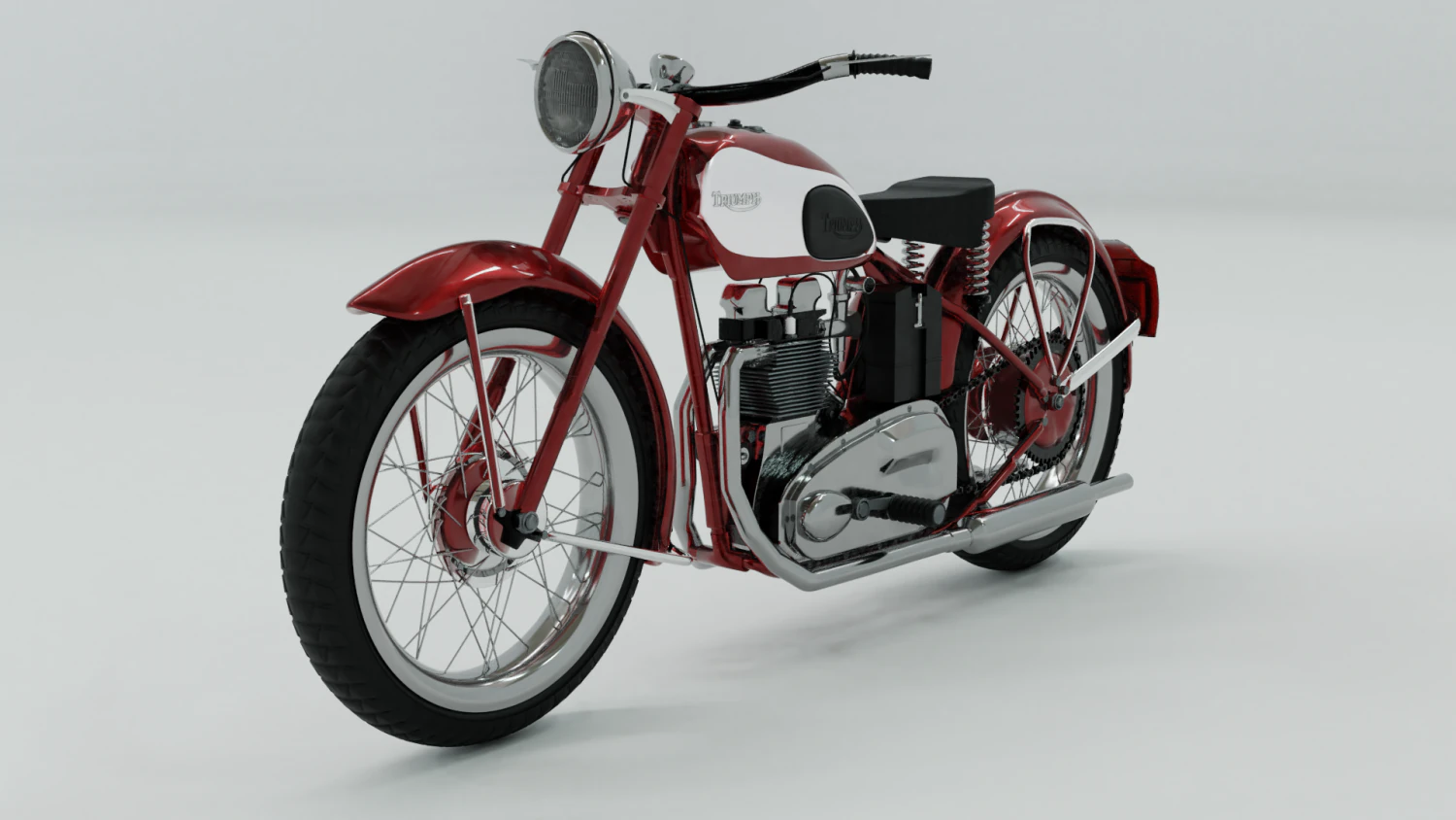 1948 triumph speed twin 3D Model .c4d .max .obj .3ds .fbx .stl .blend