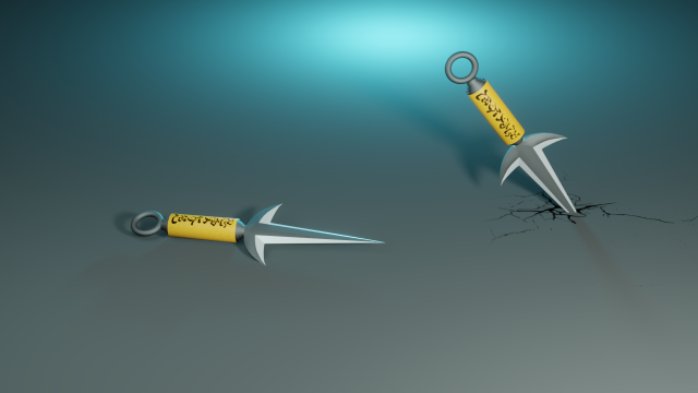 Kunai minato 3Dモデル .c4d .max .obj .3ds .fbx .stl .blend 