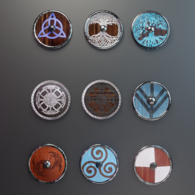 Shields 3D मॉडल .c4d .max .obj .3ds .fbx .stl .blend 
