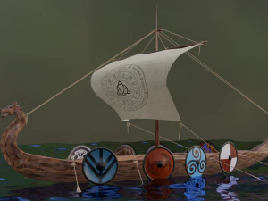 Boat Viking 3D Model