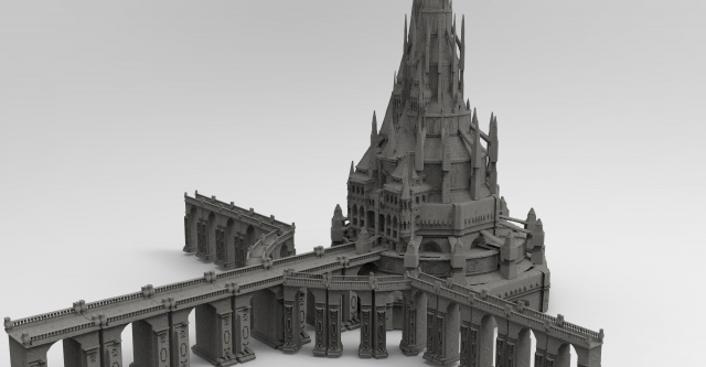 Arch Magician Tower Palace 2 Model 3D .c4d .max .obj .3ds .fbx .stl .blend 