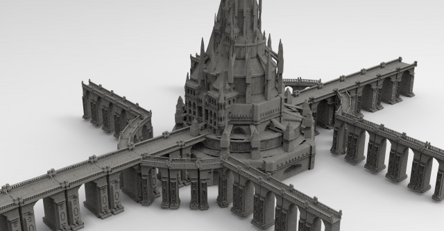 Arch Magician Tower Palace 4 3D Модель .c4d .max .obj .3ds .fbx .stl .blend 
