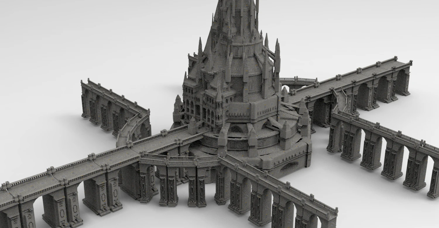 Arch Magician Tower Palace 4 3D Model .c4d .max .obj .3ds .fbx .stl .blend 