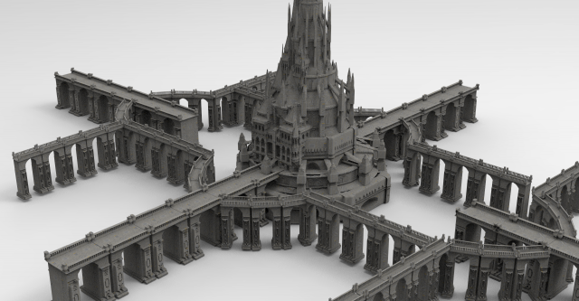 Arch Magician Tower Palace 5 3D Модель .c4d .max .obj .3ds .fbx .stl .blend 