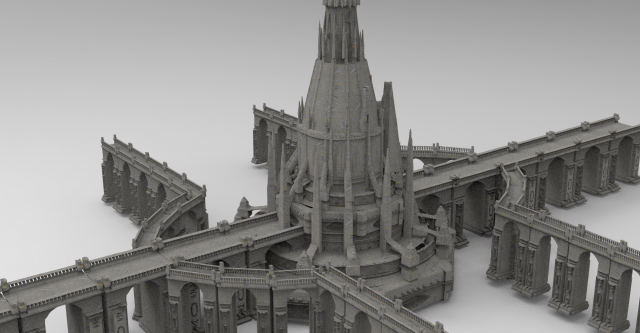 Arch Magician Tower Palace 9 3D Модель .c4d .max .obj .3ds .fbx .stl .blend 