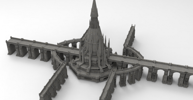 Arch Magician Tower Palace 10 3D Модель .c4d .max .obj .3ds .fbx .stl .blend 