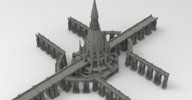 Magician Tower Palace 11 3D Модель .c4d .max .obj .3ds .fbx .stl .blend 