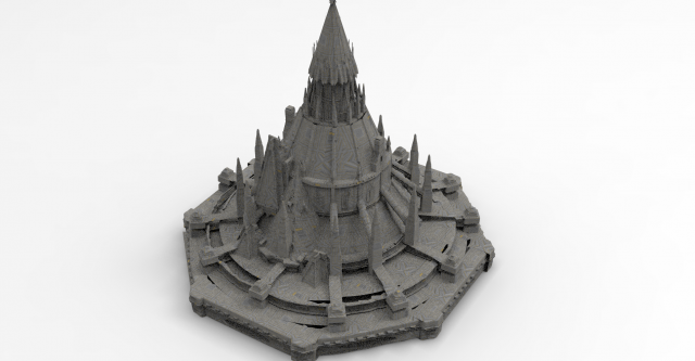 Arch Magician Tower Palace 13 3D Model .c4d .max .obj .3ds .fbx .stl .blend 