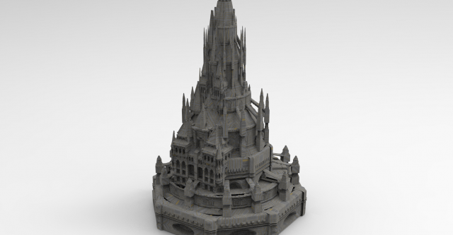 Arch Magician Tower Palace 16 3D Model .c4d .max .obj .3ds .fbx .stl .blend 