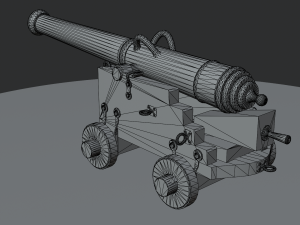 ship cannon model 3D Model