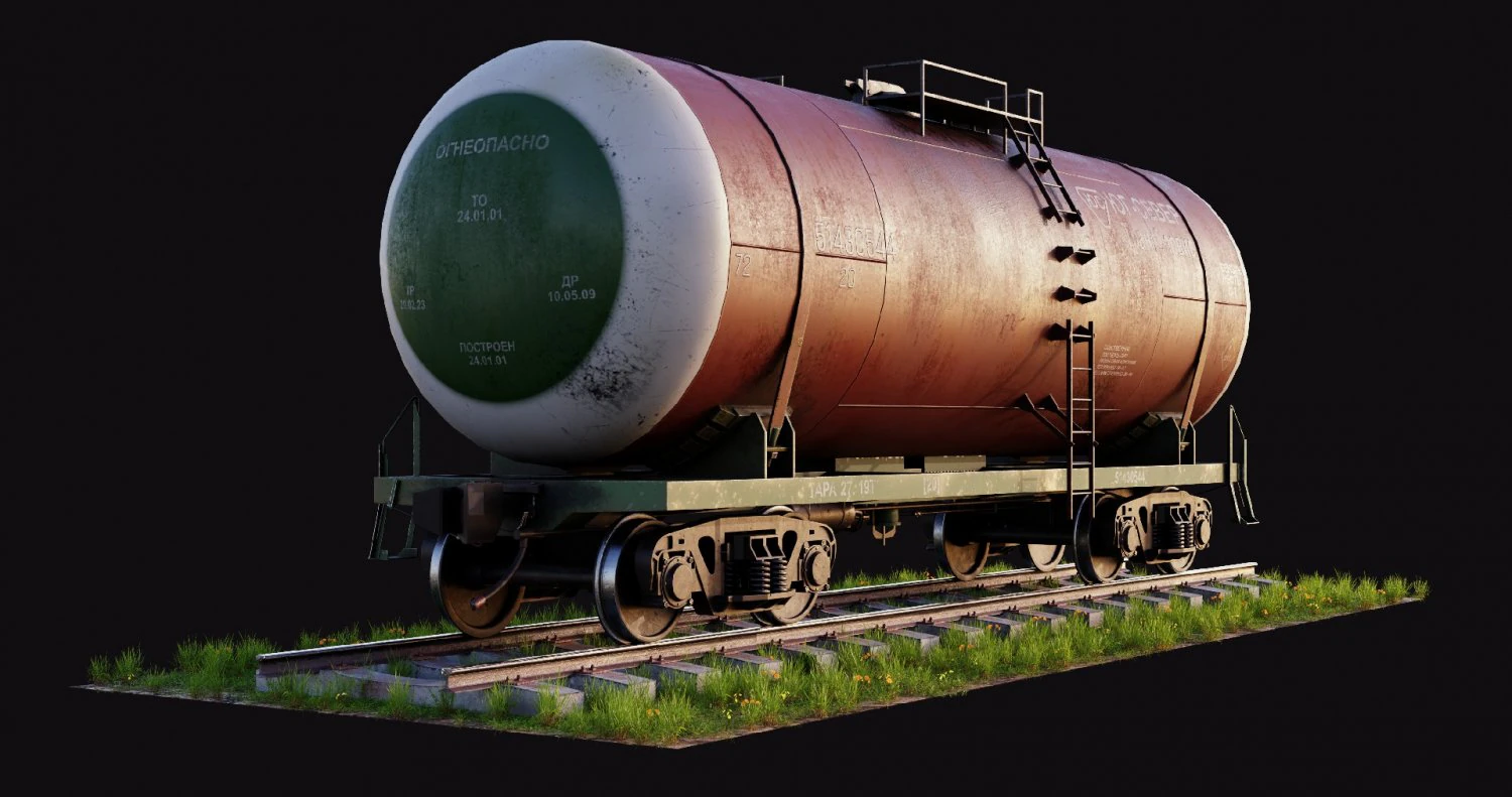 old russian tank wagon 3D Model .c4d .max .obj .3ds .fbx .stl .blend 