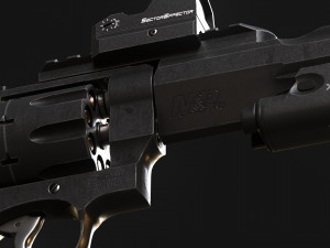 Revolver with Scope and Flashlight 3D Модель