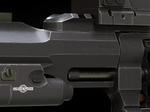 Revolver with Scope and Flashlight 3D Модель