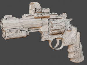 Revolver with Scope and Flashlight 3D Модель