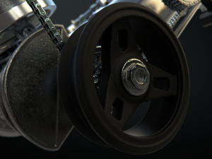 v8 engine working animated 3D Model