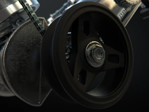v8 engine working animated 3D Model