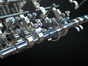 v8 engine working animated 3D Model