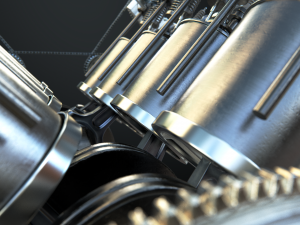 v8 engine working animated 3D Model