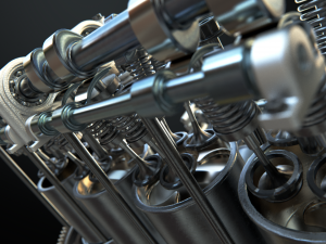 v8 engine working animated 3D Model