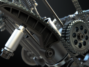 v8 engine working animated 3D Model