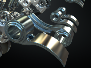 v8 engine working animated 3D Model