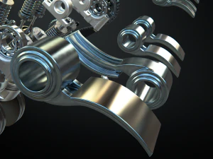 v8 engine working animated 3D Model