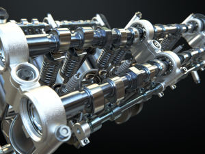 v8 engine working animated 3D Model