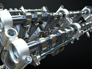 v8 engine working animated 3D Model