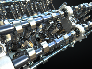 v8 engine working animated 3D Model