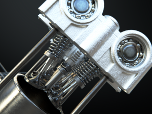 v8 engine working animated 3D Model