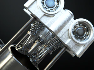 v8 engine working animated 3D Model