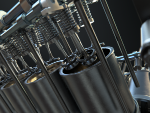 v8 engine working animated 3D Model