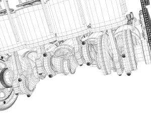 v8 engine working animated 3D Model