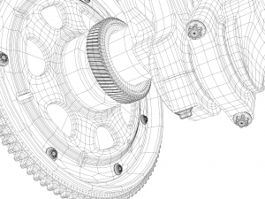 v8 engine working animated 3D Model