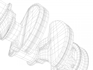 v8 engine working animated 3D Model