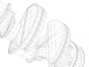 v8 engine working animated 3D Model