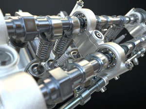 v6 engine working animated 3D Model