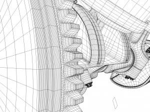 v6 engine working animated 3D Model