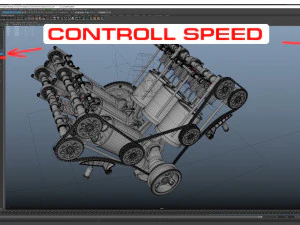 v6 engine working animated 3D Model