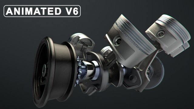 v6 engine working animated 3D मॉडल .c4d .max .obj .3ds .fbx .stl .blend 