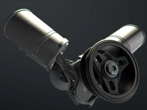 v6 engine working animated 3D Model
