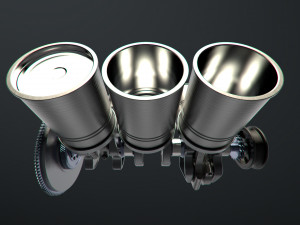 v6 engine working animated 3D मॉडल
